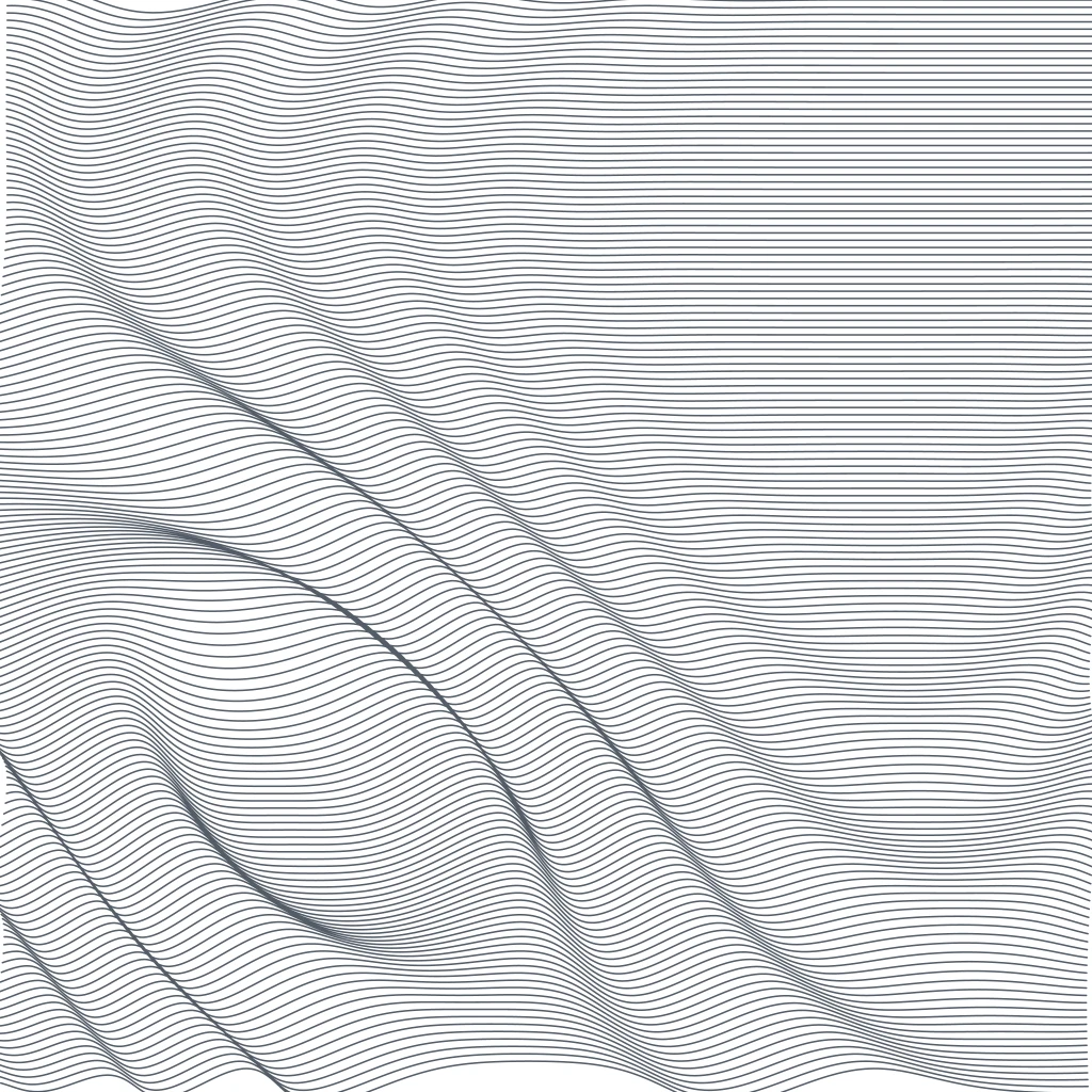 Generative line-art thumbnail: a field of parallel horizontal stripes with folded ridges cutting diagonally through them, evoking a cloud bill read line by line where hidden defects distort the pattern