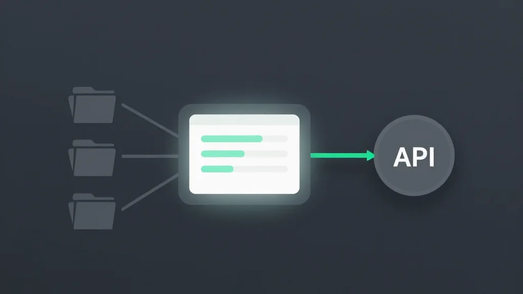 Diagram of archived project folders feeding a query portal that reads Autodesk Construction Cloud data through the Autodesk Platform Services API